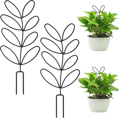 Famanu – Klimhulp voor kamerplanten en tuin, metalen rankrooster, kleine potplanten, 30 cm, duurzaam, steunring, bloemen en tomaten