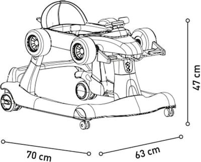 Baby Walker Hamilton - Zwart, Multi-kleur