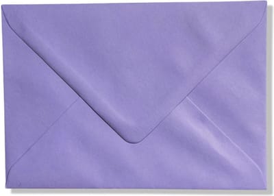 Cards & Crafts 50 C6 Enveloppen - Lila - 162x114mm - 110 grams - 16,2x11,4cm - Gegomde puntklepsluiting