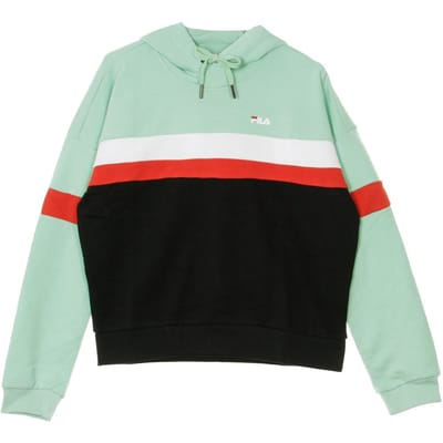 Ella Cropped lichtgewicht sweatshirt met capuchon voor dames Mistgroen/zwart/helderwit/echt rood