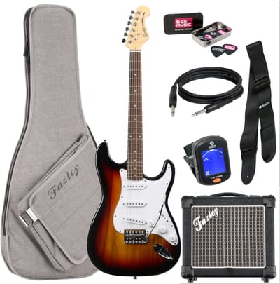 Elektrische gitaarset - incl. versterker, tas en tuner - Fazley FST118 - Sunburst