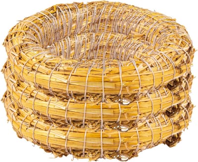 Rayher Decoratie krans van stro - 3x stuks - 40 x 6,5 cm - DIY kransen maken - kerst deurkrans/kerstkrans