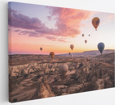 Saammp Canvas Schilderij - Cappadocia - Natuur - Landen - 30x20 - Foto op canvas - Wanddecoratie - Muurdecoratie Woonkamer - Slaapkamer decoratie - Canvas Print