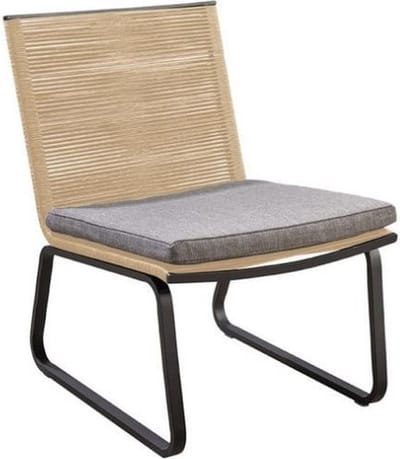 Kome lounge stoel aluminium black rope natural soil Yoi