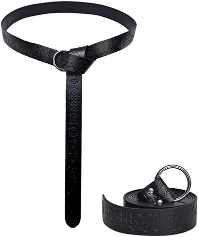 Dailygoods- Kostuumriem Middeleeuwse Stijl - Kunstleer - Verstelbare Gesp - 180 cm - Keltisch Knooppatroon - Uniseks Ridderaccessoire - Riem