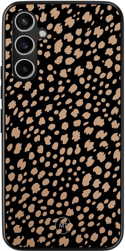 Hoesje geschikt voor Samsung Galaxy A34 - Savannah spots - TPU Hard Case Backcover - Zwart, Bruin - Mooie Telefoonhoesjes