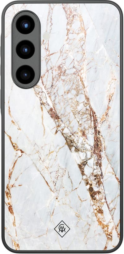Casimoda® hoesje - Geschikt voor Samsung Galaxy A57 - Marmer Goud - Luxe Hard Case Zwart - Backcover telefoonhoesje - Goudkleurig