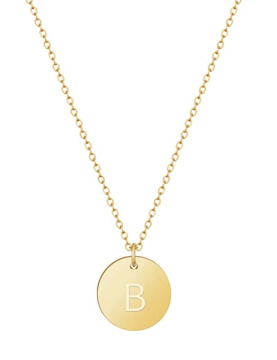 good.designs Ketting 18 K verguld met lettermunt B