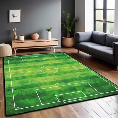 Voetbalveld Tapijt Woonkamer Opvouwbaar Groot Formaat Vloermatten 200x300cm Antislip Speelmat voor Kinderen Slaapkamer Machinewasbaar 180*250cm