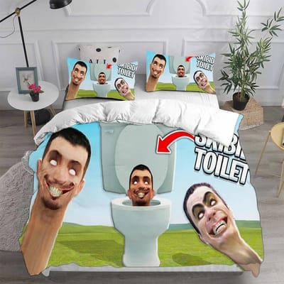 Spel Skibidi Toilet Arale Dekbed Beddengoed Collecties Gamer Dekbedovertrek Dekbedovertrek Collecties Kinderen Volwassen Maat 135x200-2pcs