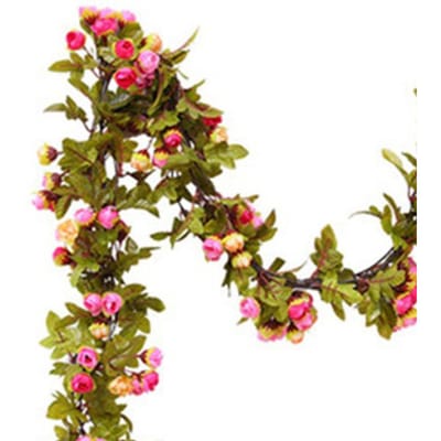 Kunstrozen Bladkrans Hanggids Plastic Bloemenrank Hangende Plafonddecoratie Roze roze