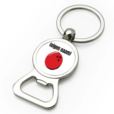 Akyol - bowlingsbal met eigen naam flesopener - Bowlen - bowlers - iemand die houdt van bowlen - verjaardag - cadeau - kado - 9 bij 3 cm