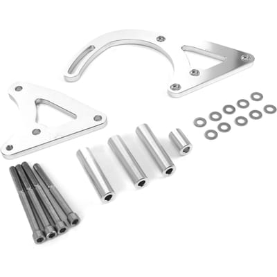 Kit de Support d'Alternateur en Aluminium Suspendu Argent Poli avec Accessoire de Montage Convient pour Holden 253 304 308 white