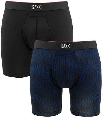 SAXX Heren Boxershort Multi-Sport Mesh - 2-Pack - Boxer met BallPark Pouch® PRO - Sport Ondergoed met kortere pijp - Grijs - L