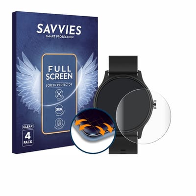 Savvies - Screenprotector voor Peaq PSW 100 - Folie Beschermfolie transparant volledig dekking 4 Stuks