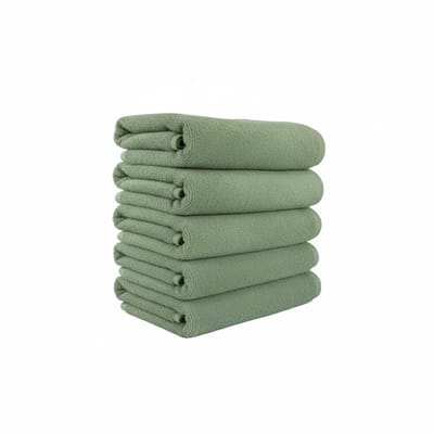 Handdoeken, 50x100 cm, 100% Biologisch Katoen, Set van 5 stuks, Hotelkwaliteit, Luxe handdoeken, GOTS & Vegan Gecertificeerd, Bio, Badtextiel, De Linde Home, Lichtgroen