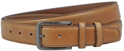 Houtkamp Luxe Heren Riem Volnerf Leer Licht Cognac - Nette Broekriem - Pantalon Riem - 3.5 cm - Echt Leer - Lengte totaal 110 cm / Riemmaat 95