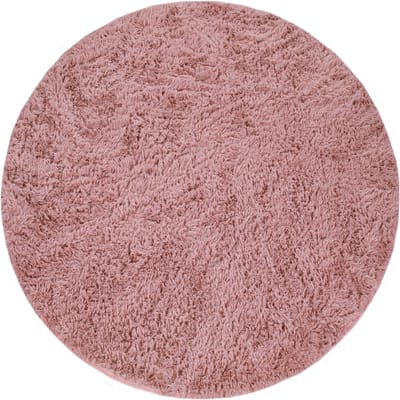 Hoogpolig tapijt Silvana bessenkleuren 80 cm rond