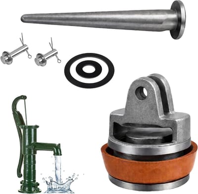 Pomp Vervangingsonderdelen Set - Reparatieset Handpomp - Onderhoud en Reparatie - Hoge Kwaliteit Gietijzer - Diameter 8 cm - Bruin Zwart