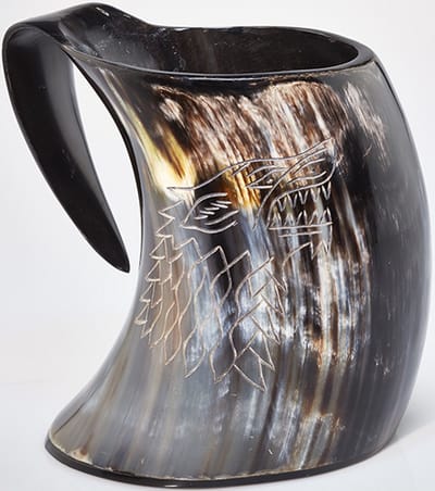Viking Drinkhoorn, Vikings, Game of Thrones, House of stark, Pul, Bier pul, Viking Drinkbeker, vikingen, Hoorn, Buffalo & Oss, 500 ml - 1,2 L, Stoer, Mancave, Deco, Fair Trade, Cave & Garden