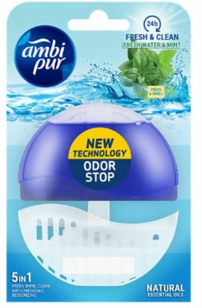Ambi Pur Toiletblok Starterkit 5in1 Fresh Water & Mint - 12 x - Voordeelverpakking