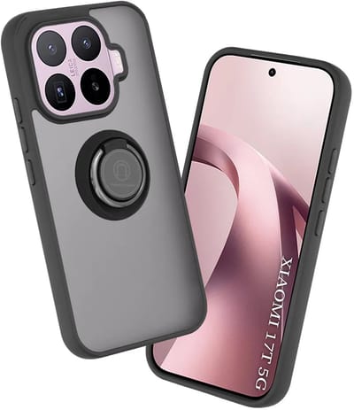 Hoesje geschikt voor Xiaomi 17T - Techsuit Glinth Back Cover met ring en magneet - Zwart