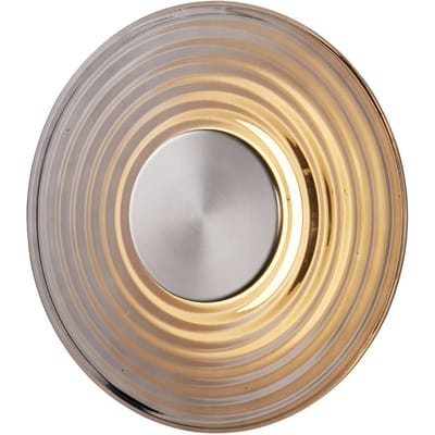 Searchlight LED wandlamp Cleo, grijs/nikkelkleurig, Ø 30 cm, glas