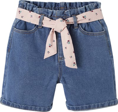 Vertbaudet Jeansbermuda in paperbag-stijl voor meisjes