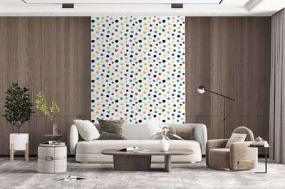 Behang - Fotobehang Stippen - Patronen - Geel - Breedte 200 cm x hoogte 300 cm