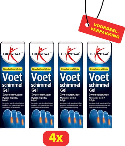Lucovitaal Voetschimmel Gel - Zwemmerseczeem - 4 x 30 ml - Voordeelverpakking