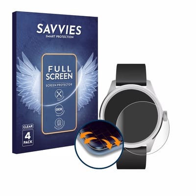 Savvies - Screenprotector voor Withings ScanWatch 2 (42 mm) - Folie Beschermfolie transparant volledig dekking 4 Stuks