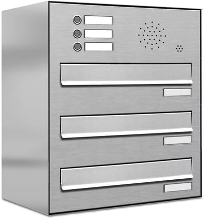 Brievenbus 3 klein_Brievenbus met intercompaneel _3_adressen__RVS