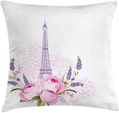 ABAKUHAUS Bloemenkussenhoes – Beidzijdig bedrukt – 50×50 cm – Lavendel