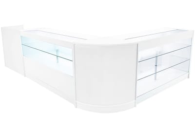 Vega led-winkeltoonbankset - wit - 150x60x90cm - k1500/c1500/cm60/tb60
