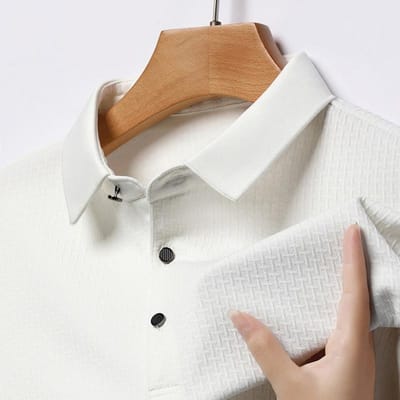 Lente Heren Jacquard T-shirt met Lange Mouwen Nieuwe Stijl Effen Kleur Business Casual Poloshirt voor Jonge en Middelbare Mannen 4XL gray