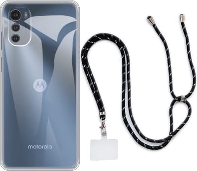 Casemania Hoesje Geschikt voor Motorola Moto E32 & E32S - Transparant & Koord Shadow - Siliconen Back Cover