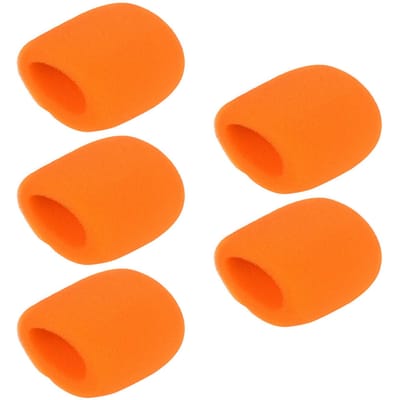 5 stuks handmicrofoon windschermen microfoonschuimhoezen compatibel met oranje