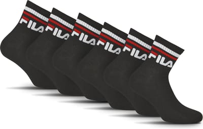 FILA Logoband Enkelsokken - Maat 39/42 - 6 Pack - Zwart