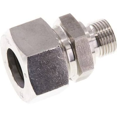 G 3/8'' Buitendraad x 18L RVS Rechte Snijring Koppeling met FKM Afdichting 315 Bar DIN 2353 - FL2S-MC-STFP-038G-18-L