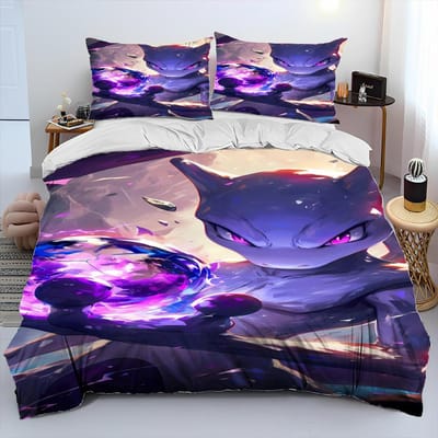 3D Cartoon Pikachu Pokemon Monster Dekbed Beddengoed Set Dekbedovertrek Bed Set Dekbedhoes Kussensloop Queen Beddengoed Set Volwassenen Kinderen US Twin(172*218cm)3pcs