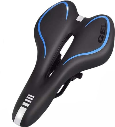 Fietszadel voor Dames en Heren Philippe Sail Sport Comfortabel Gel Zadel - Unisex - Sport Design - Zwart - MTB en Race geschikt