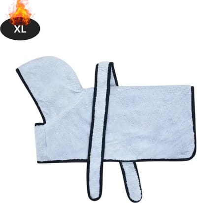 Livano Hondenbadjas - Hondenhanddoek - Voor Honden - Hondenkleding - Hondentrui - Hoodie - Sneldrogend - Blauw - XL