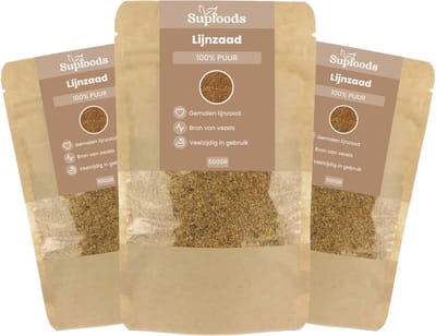 Lijnzaad Gebroken 2,5kg - 100% Puur - Rijk aan Vezels en Omega 3 – Ideaal voor Smoothies & Ontbijt - Flaxseed