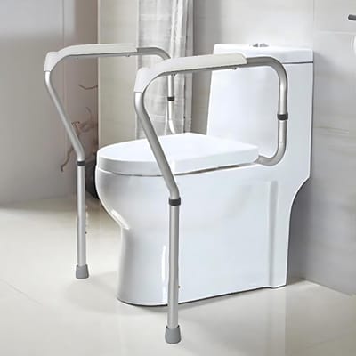 Toilet Steun - Badkamer Hulp - Veilig Zitten - Verstelbaar - Universeel - Zilver