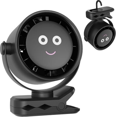 Stille Ventilator met Clip - 3-in-1 Oplaadbare Tafelventilator - 5 Snelheden Mini-ventilator met LED-Display - 720 Graden Draaibare Bureauventilator voor Kinderwagen, Camping, Thuis en Kantoor - Model 2026
