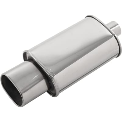 Achterste Uitlaatdemper Dubbele Wand Roestvrij Staal 63mm Inlaat 80mm Uitlaat Universeel voor Auto white