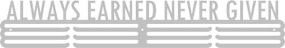 RVS Always Earned Never Given 3bars Medaillehanger (70cm breed) - Nederlands product - sport cadeau - topkado - medalhanger - medailles