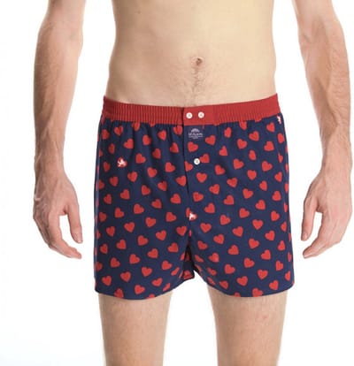 McAlson Wijde boxershort - Blue/Red - maat XL (XL) - Heren Volwassenen - 100% katoen- M0315-XL