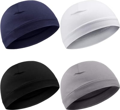 4-pack Schedel Beanies van Zacht Katoen | Heren Dames Multifunctionele Slaapmutsen met Stretchy Voering