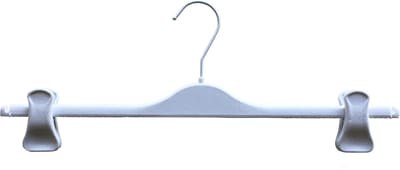 [Set van 5] Luxe witte fluwelen (velvet) knijperhangers / broekhangers met bijpassende witte haak perfect voor rokken, broeken, shorts en accessoires
